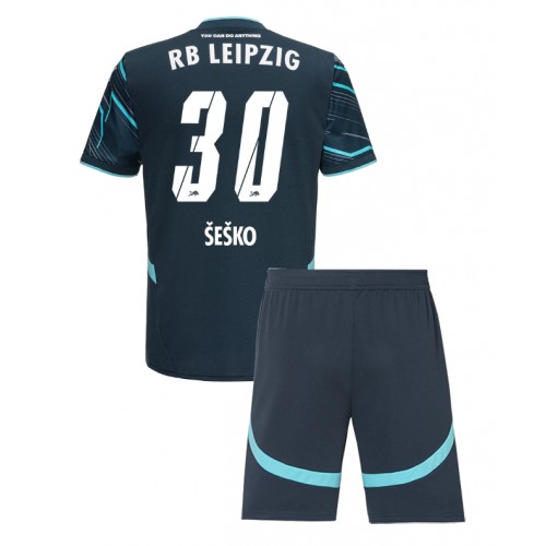 Dres RB Leipzig Benjamin Sesko #30 Rezervni za djecu 2024-25 Kratak Rukav (+ kratke hlače)